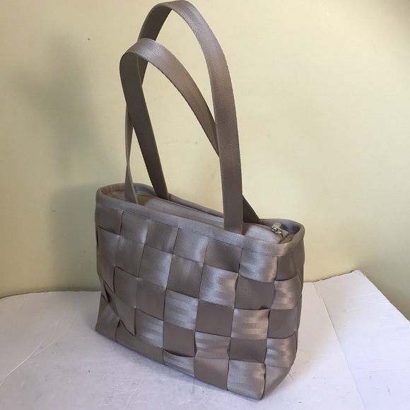 Harveys Seatbelt Original Satchel Tote Bag Shoulder Zip Handbag Purse Beige Tan - Picture 5 of 16